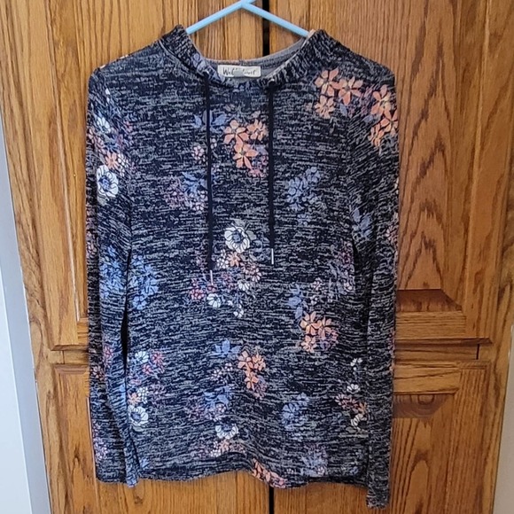 Wallflower Tops - Wallflower Vintage Floral Print Hooded Sweater Size Medium
